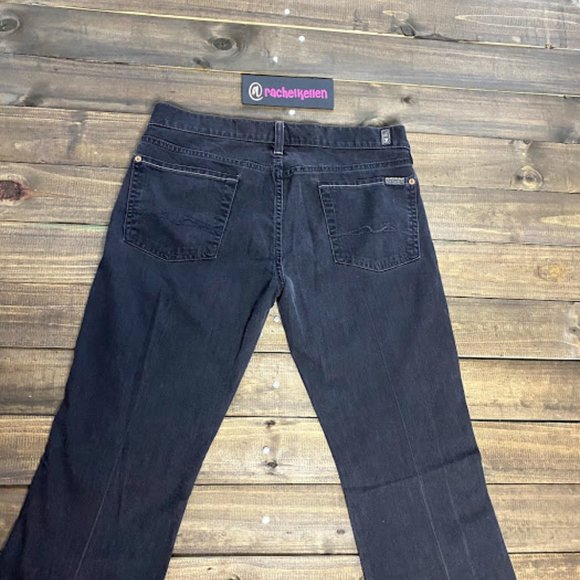 7 For All Mankind Black Bootcut Jeans Size 30 - Picture 7 of 15